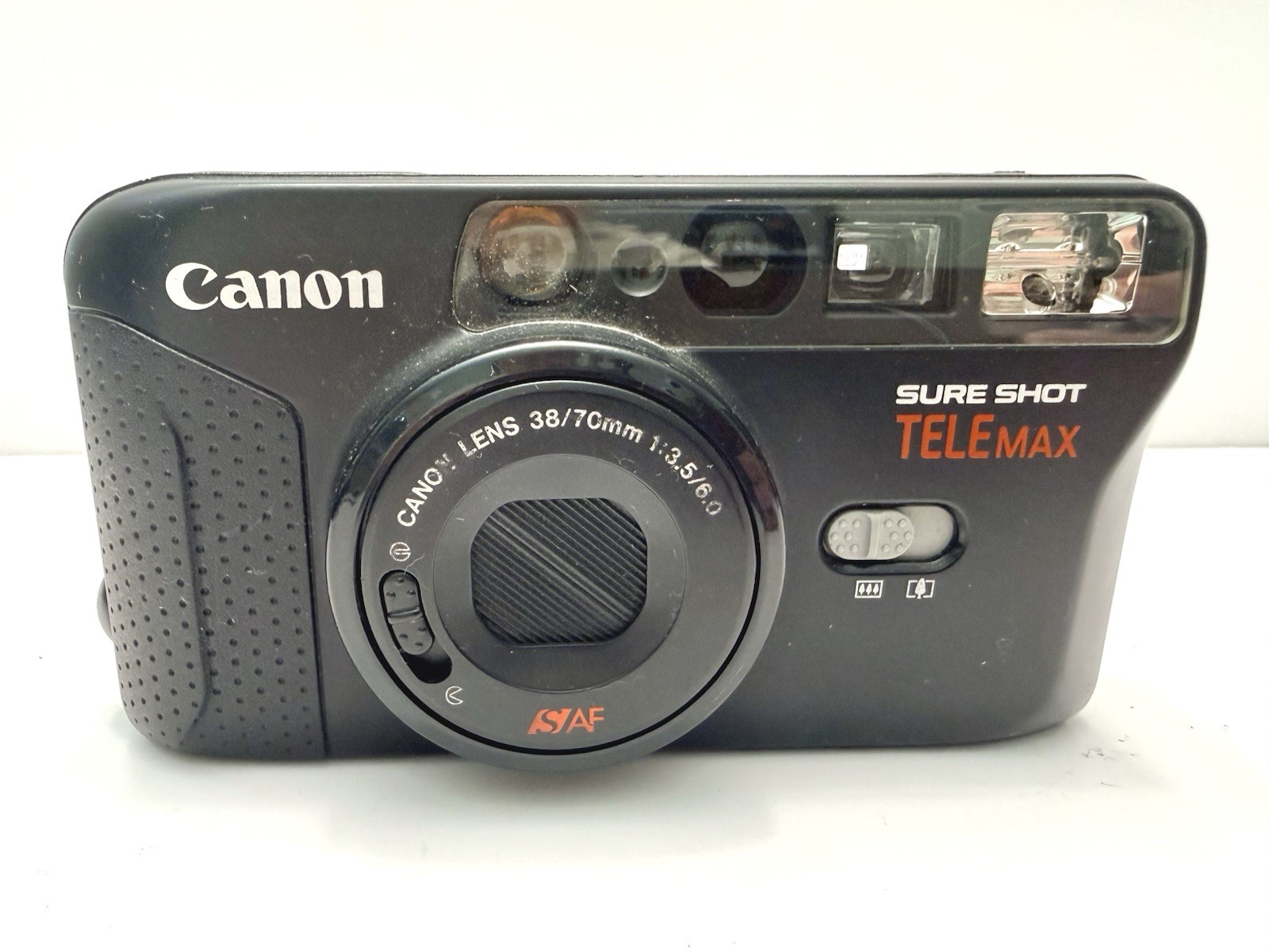 Canon Sure Shot Telemax 35mm Film Camera Dual Lens 38/70mm - Untested As-Is Canon Sure Shot Telemax 35mm Film Camera Dual Lens 38/70mm - Untested As-Is