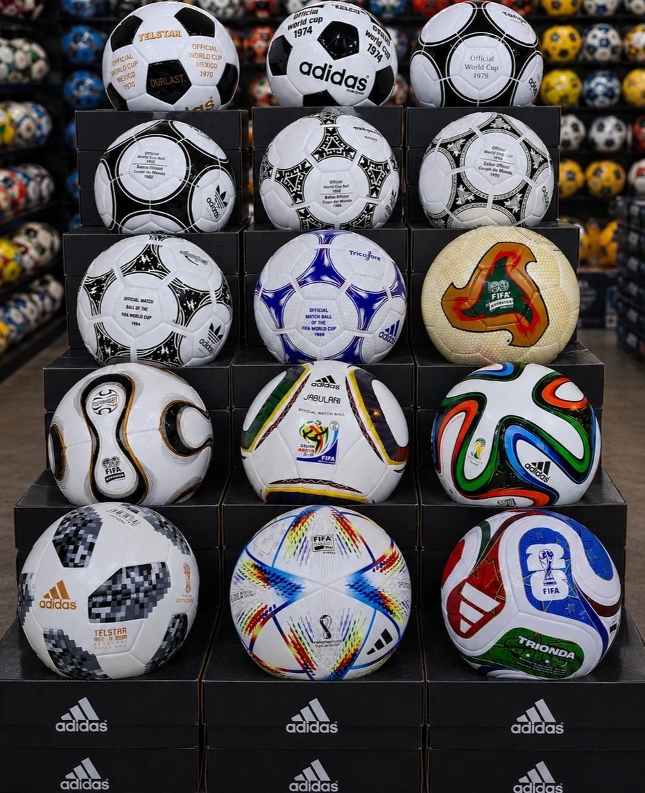 Set 15X Adidas HISTORICAL Fifa World Cup 1970-2026 Match Soccer Ball Size 5