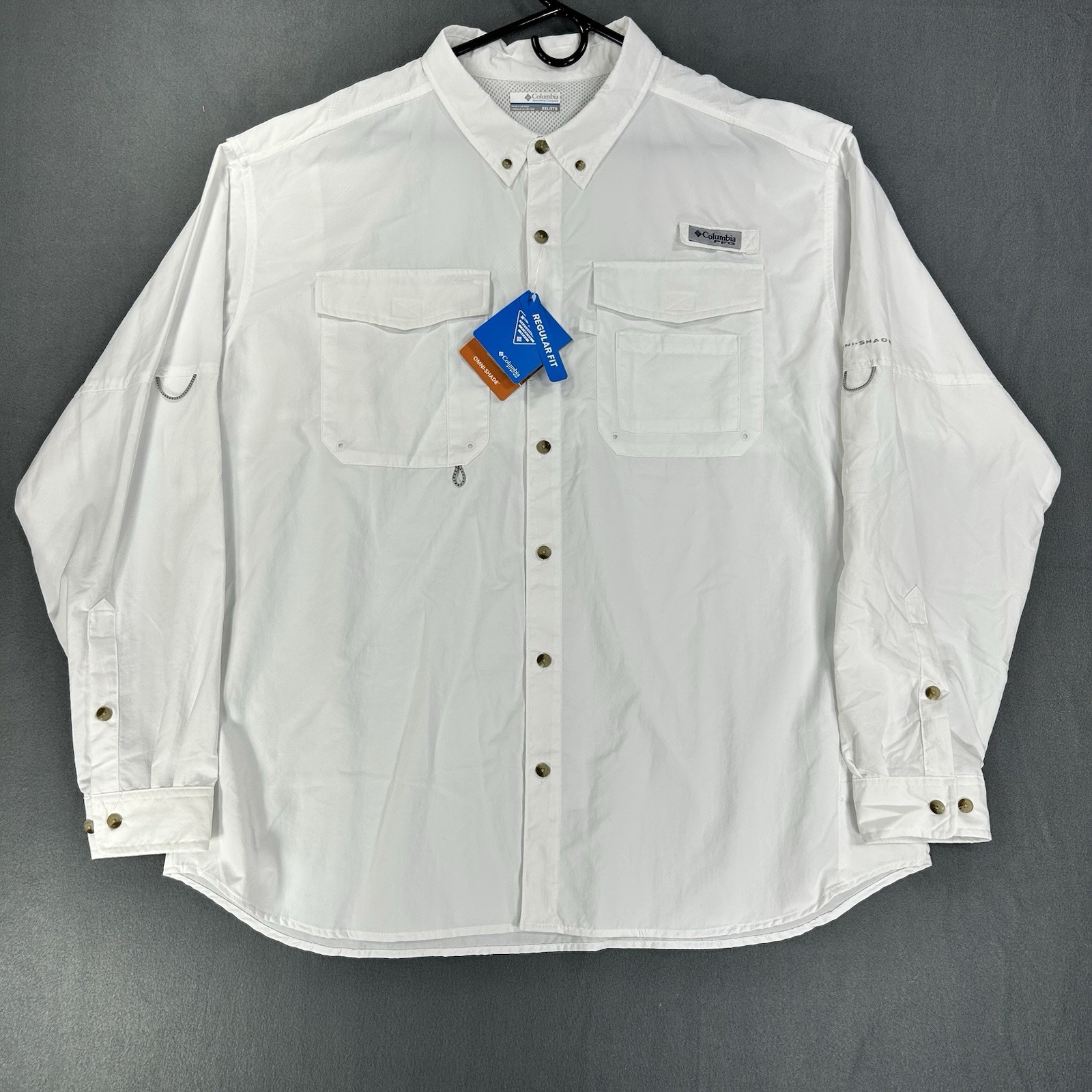 Columbia PFG Distant Water Long Sleeve Shirt Mens 2XL White Fishing UPF 30 Columbia PFG Distant Water Long Sleeve Shirt Mens 2XL White Fishing UPF 30