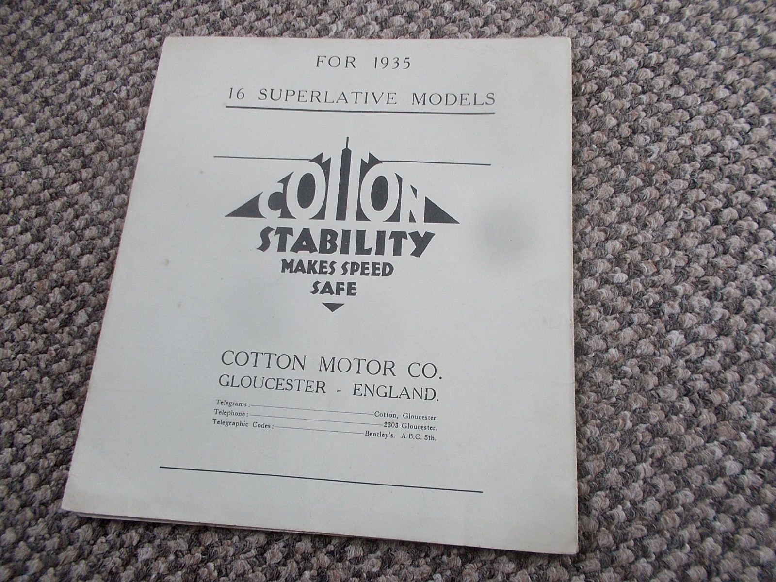 Vintage British Motorcycle Sales Brochure COTTON 1934 . Vintage British Motorcycle Sales Brochure COTTON 1934 .