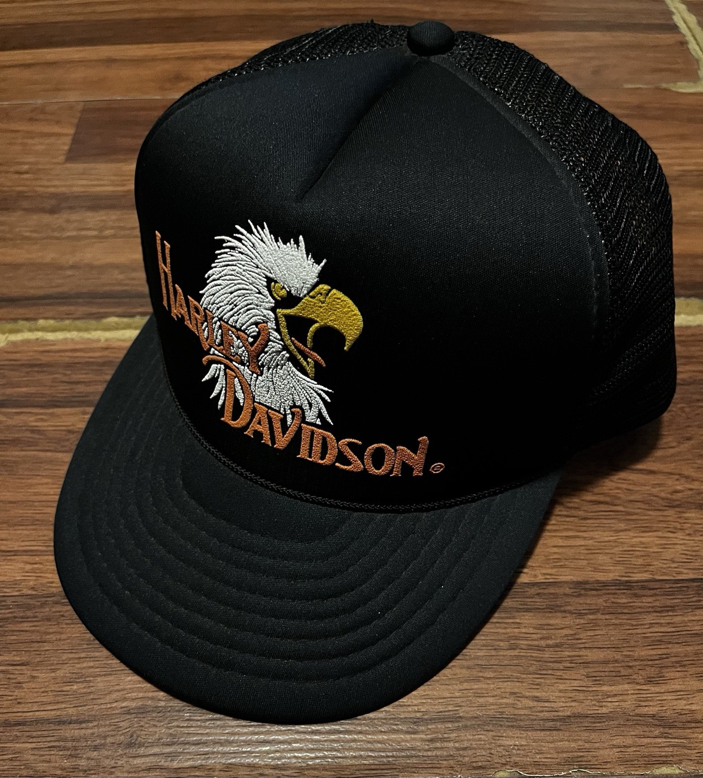 VTG 80s Harley Davidson Hat Cap SnapBack Trucker Eagle Puff Print Easy Rider