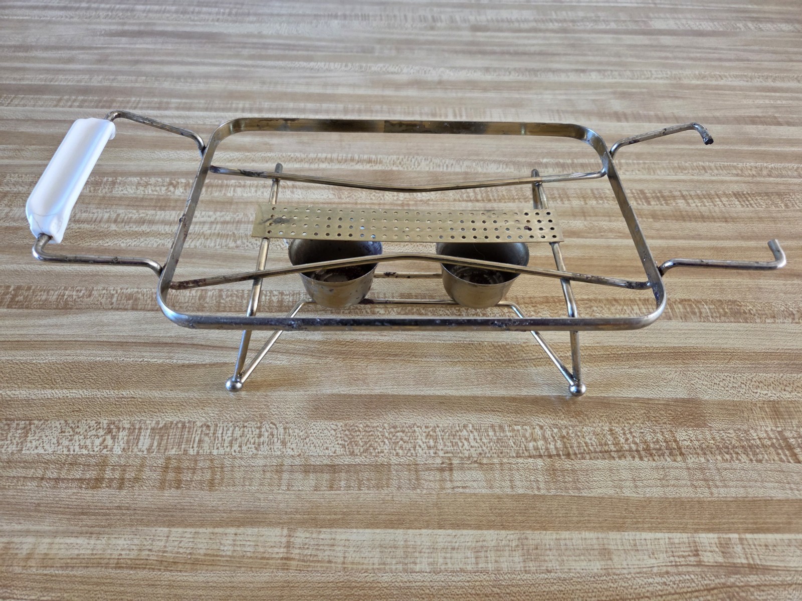Rare HTF Vintage Pyrex 575 Starburst Space Saver Dual Candle Warming Cradle Rare HTF Vintage Pyrex 575 Starburst Space Saver Dual Candle Warming Cradle