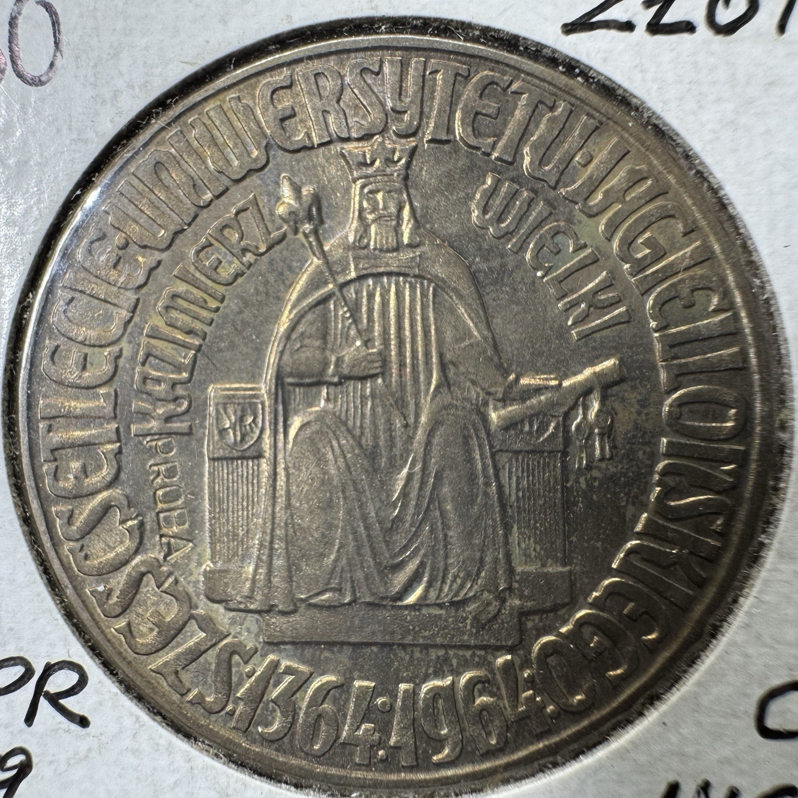 1964 Poland PROBA Kazimierz Wielki Jagiello University 10 Zlotych Coin
