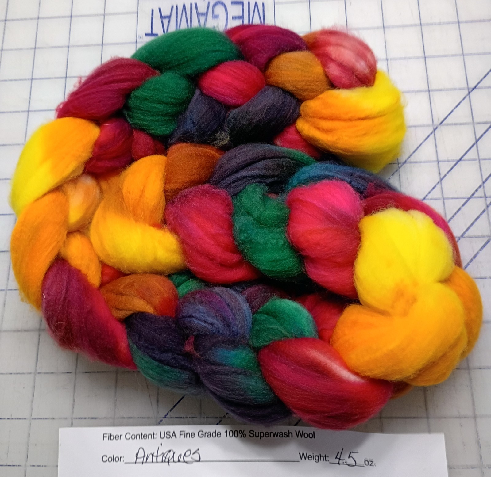 Fine Superwash Wool Top Roving Spinning Handpainted Dyed USA NWT Antiques Fine Superwash Wool Top Roving Spinning Handpainted Dyed USA NWT Antiques