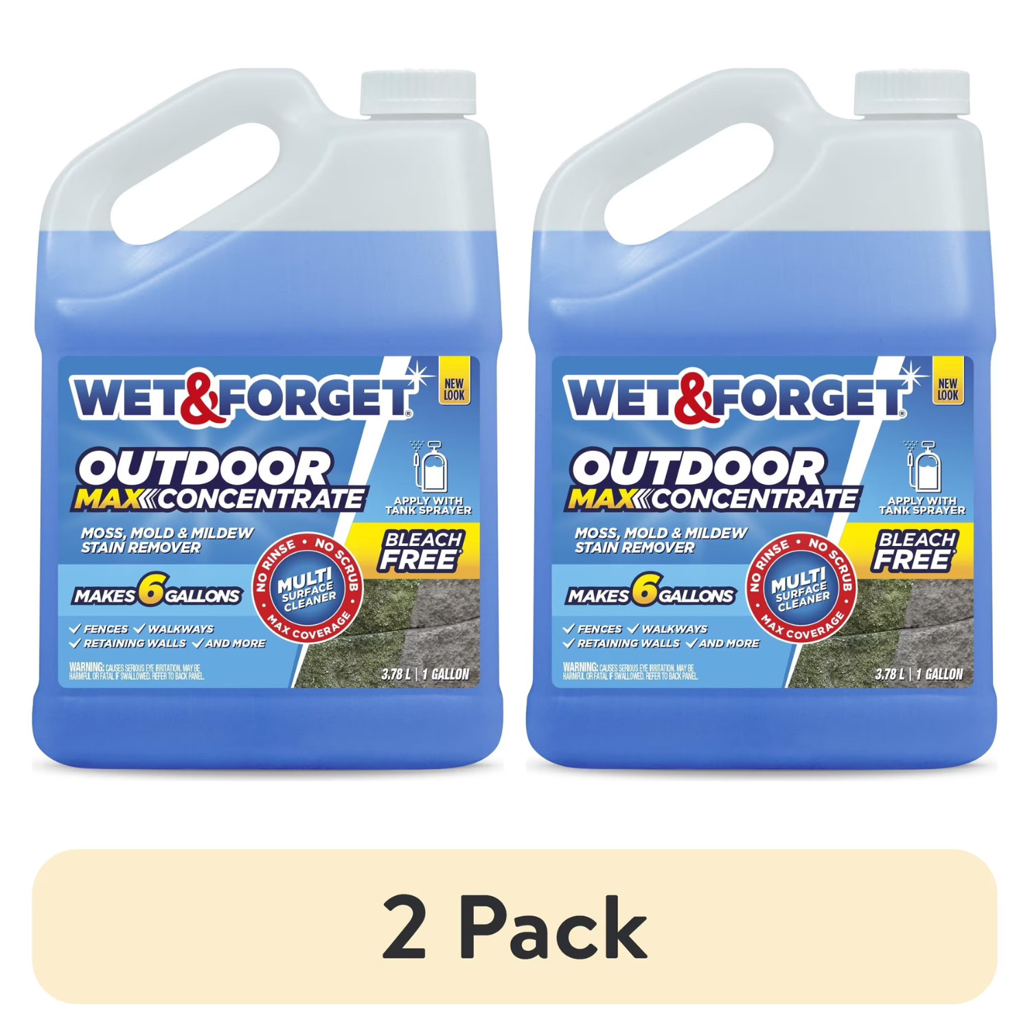 2 Pack Wet & Forget Outdoor Cleaner Concentrate 1 Gallon Moss Mold Mildew 2 Pack Wet & Forget Outdoor Cleaner Concentrate 1 Gallon Moss Mold Mildew