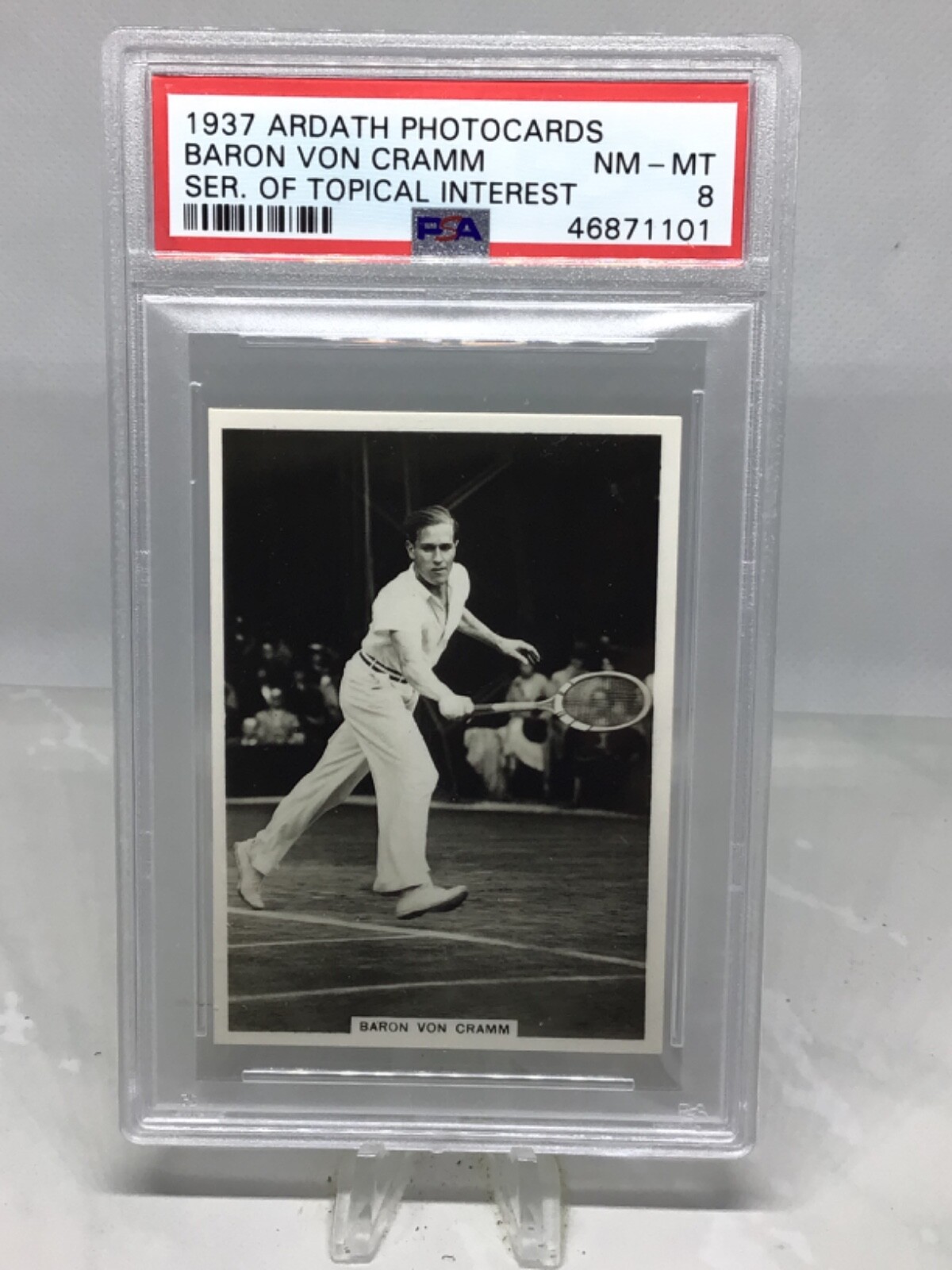 1937 Ardath Photocards Gottfried Von Cramm PSA 8 (Top Pop, Pop 1) 1937 Ardath Photocards Gottfried Von Cramm PSA 8 (Top Pop, Pop 1)