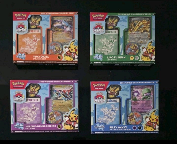 Pokémon TCG 2025 World Championships Deck Lot of 4, English, Pikachu