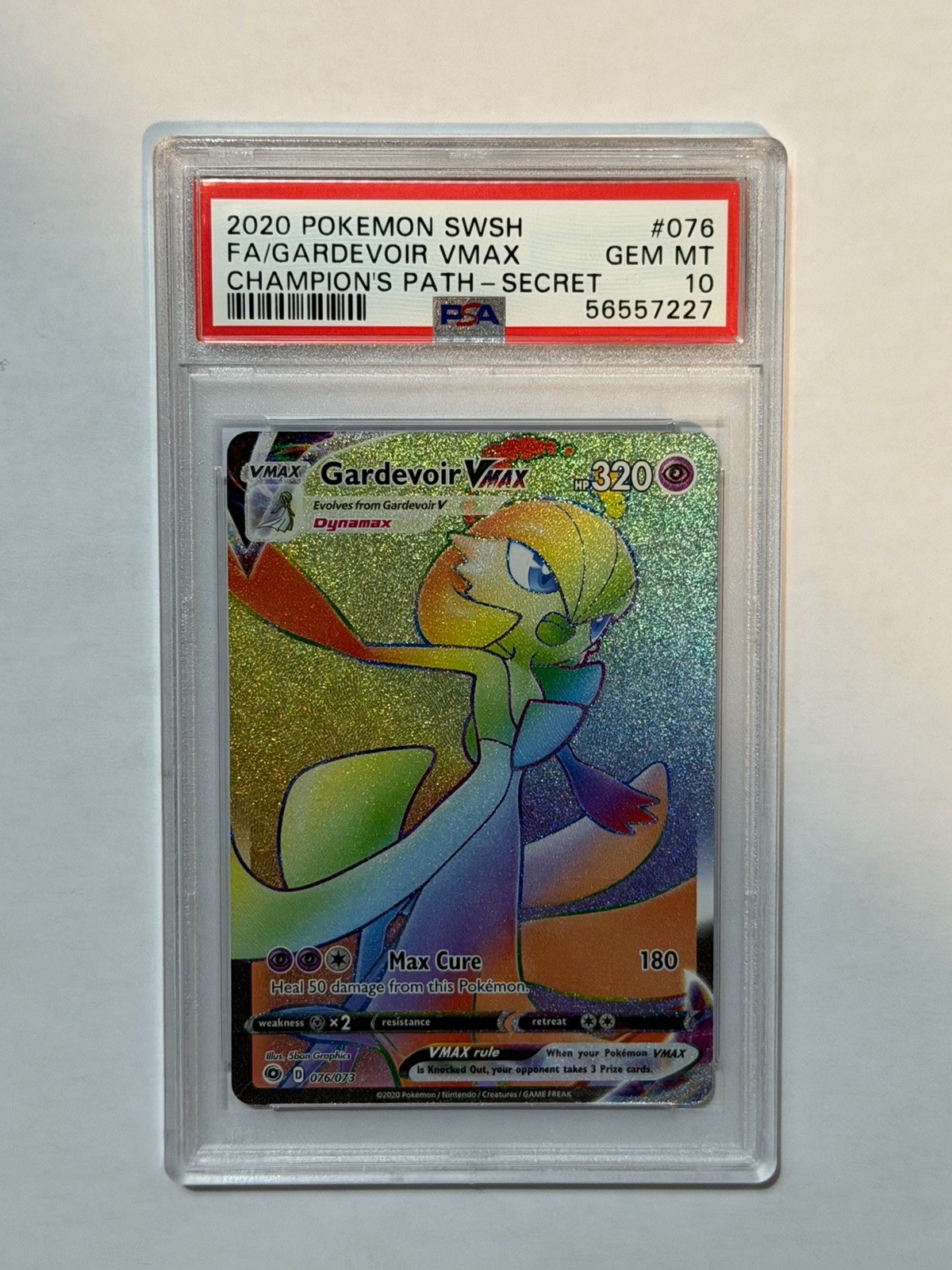Pokemon TCG | Gardevoir VMAX 076/073 Champion's Path Rainbow Rare | PSA 10 Pokemon TCG | Gardevoir VMAX 076/073 Champion's Path Rainbow Rare | PSA 10