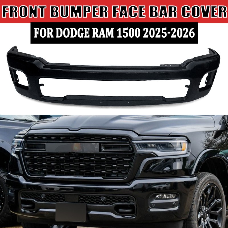 Diamond Black Front Lower Bumper Face Bar Cover W/ Fog Hole For RAM 1500 2025-26