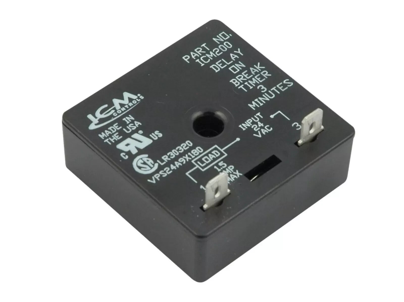 NEW - ICM ICM200 Delay on Break Timer w/ 3 Minute Fixed Time Delay, 18-30 VAC NEW - ICM ICM200 Delay on Break Timer w/ 3 Minute Fixed Time Delay, 18-30 VAC