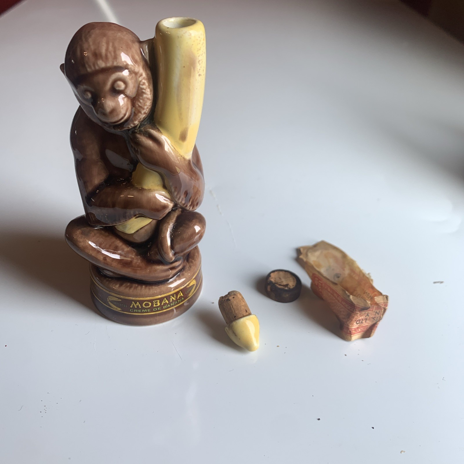Vintage MOBANA Monkey Decanter Banana Liqueur 4.5” Tall Empty Vintage MOBANA Monkey Decanter Banana Liqueur 4.5” Tall Empty