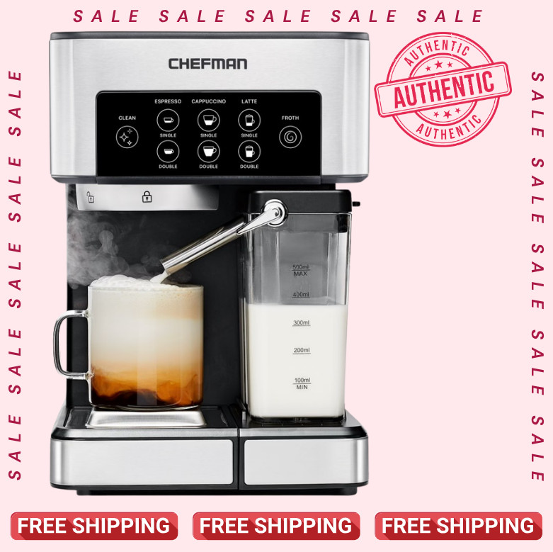[SALE] Chefman 1.8L Barista Pro Espresso Machine, Stainless Steel