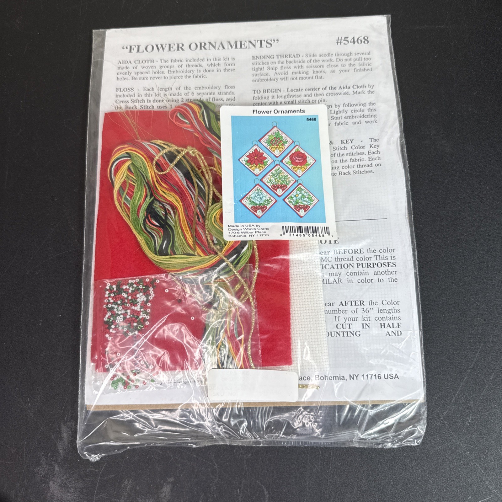 Design Works Cross Stitch Ornament Kit FLOWERS #5468 Joan Elliott Makes 6 ct NEW Design Works Cross Stitch Ornament Kit FLOWERS #5468 Joan Elliott Makes 6 ct NEW