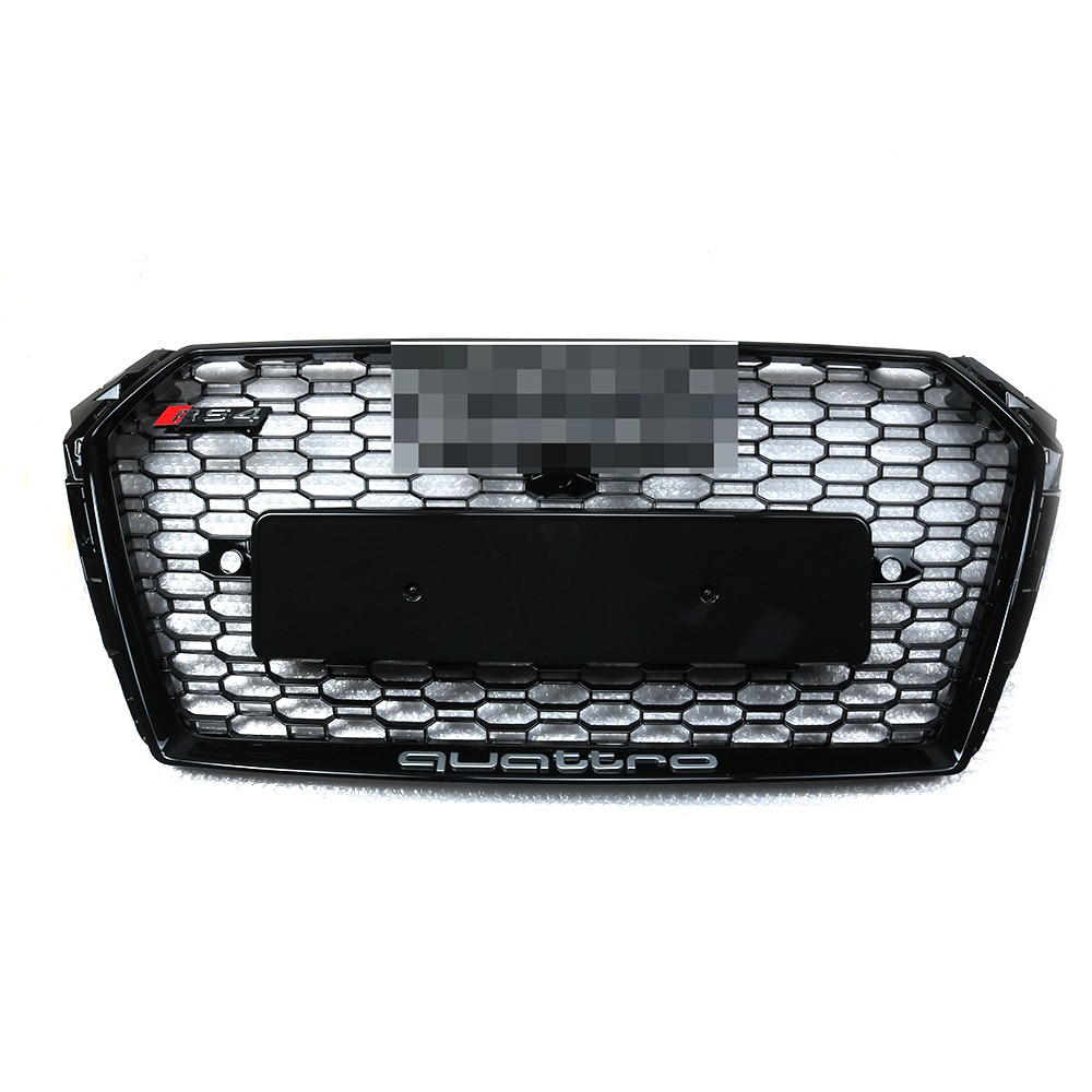 For 2017-2018 Audi A4/S4 B9 RS4 Style Honeycomb Mesh Hex Grille Black W/ Quattro