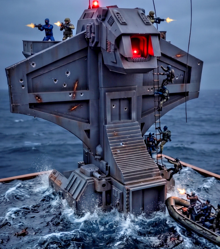 Massive 28mm Scale Cobra Submarine Conning Tower Villain Diorama Terrain 17 inch Massive 28mm Scale Cobra Submarine Conning Tower Villain Diorama Terrain 17 inch