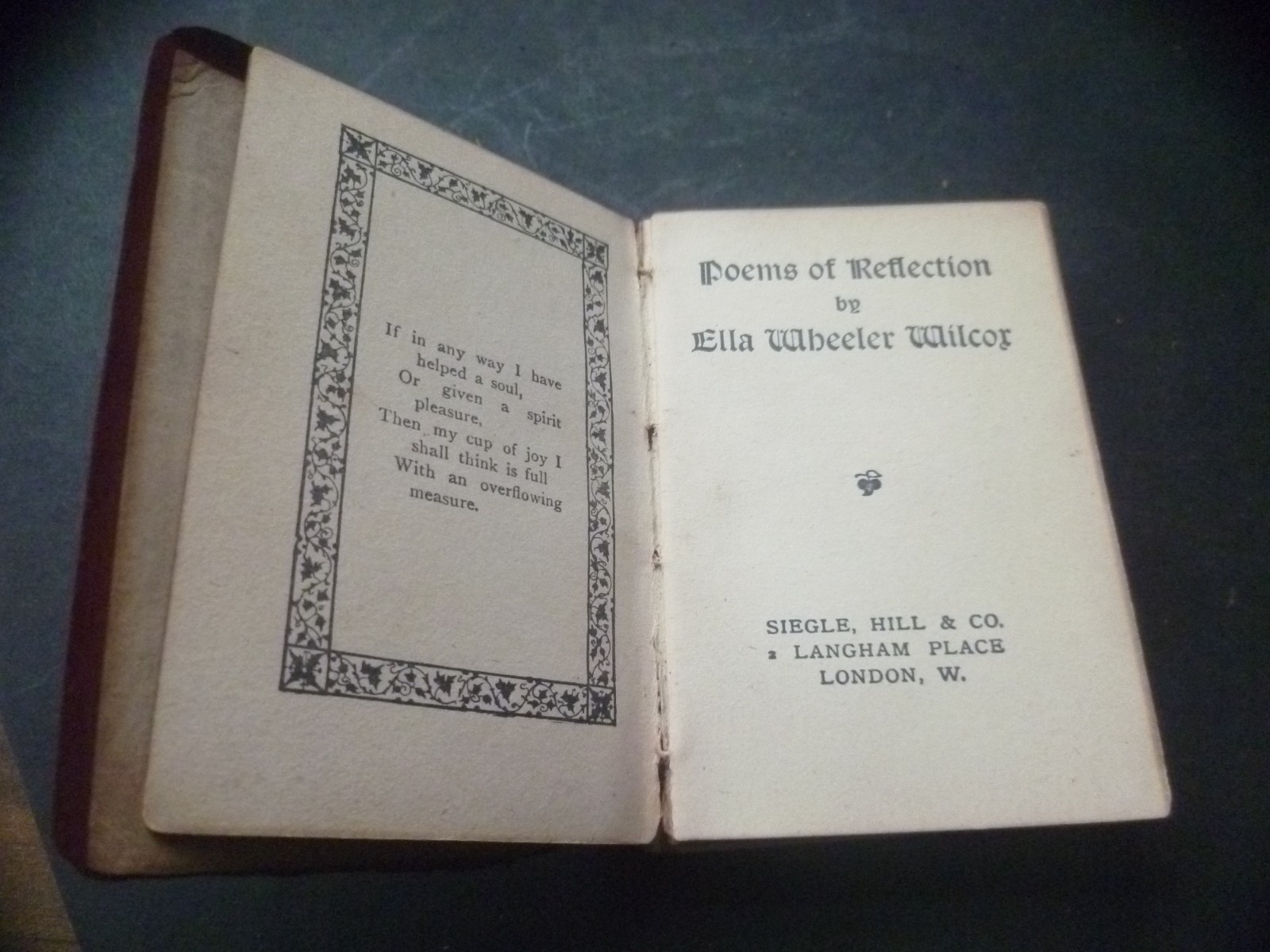 antique miniature copy of Poems of Reflection by Ella Wheeler antique miniature copy of Poems of Reflection by Ella Wheeler