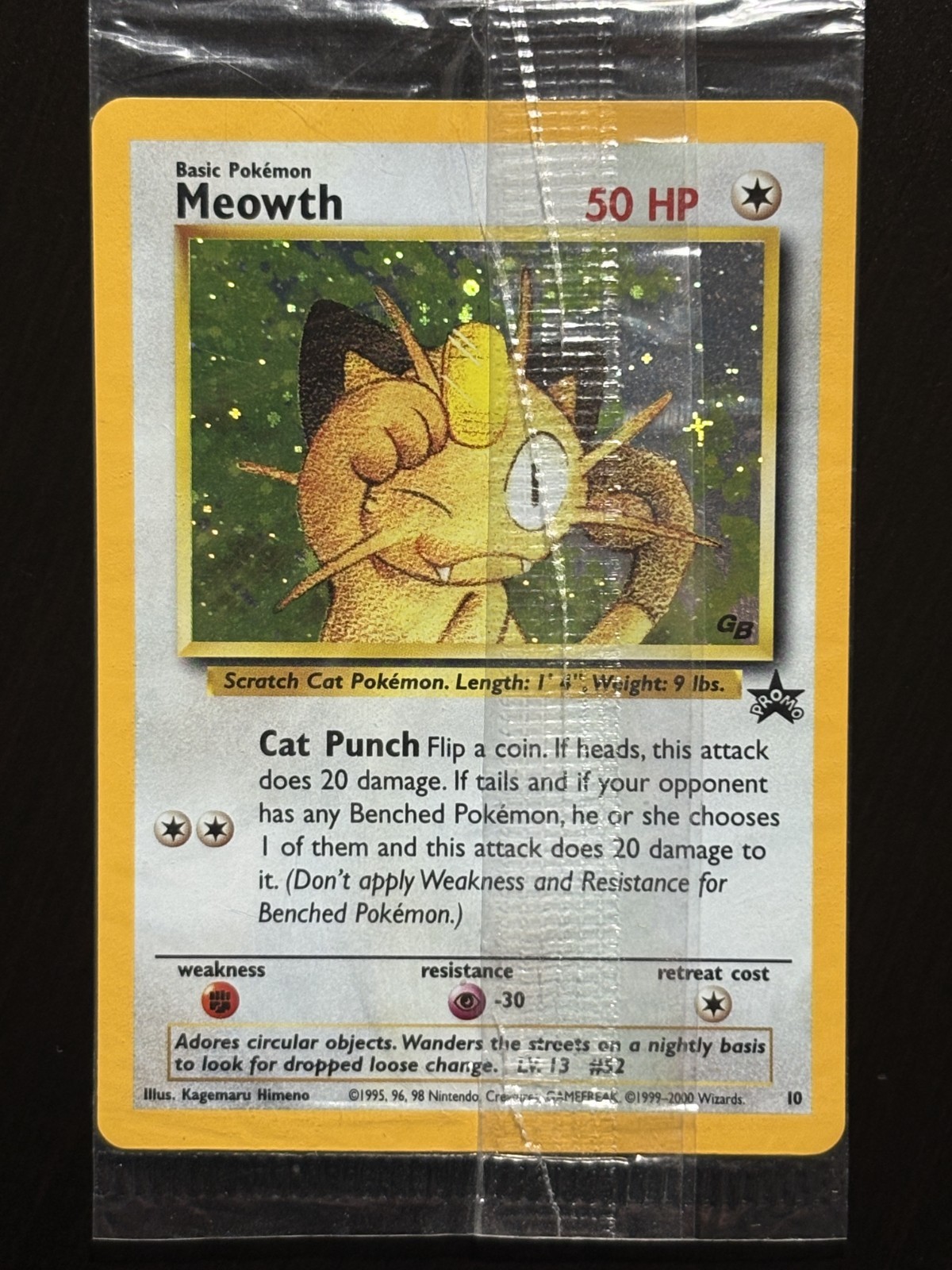 Meowth 10/53 Pokemon 2000 Black Star Promo Holo NM FACTORY SEALED