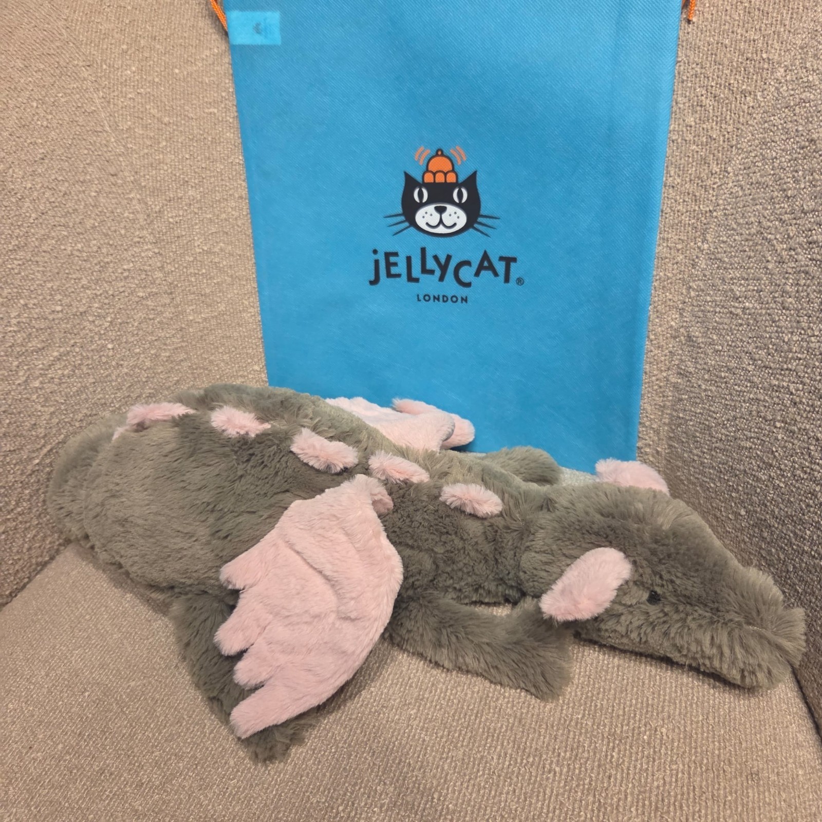 Jellycat Malachy Dragon 20 Inch Large Plush Stuffed Animal RARE