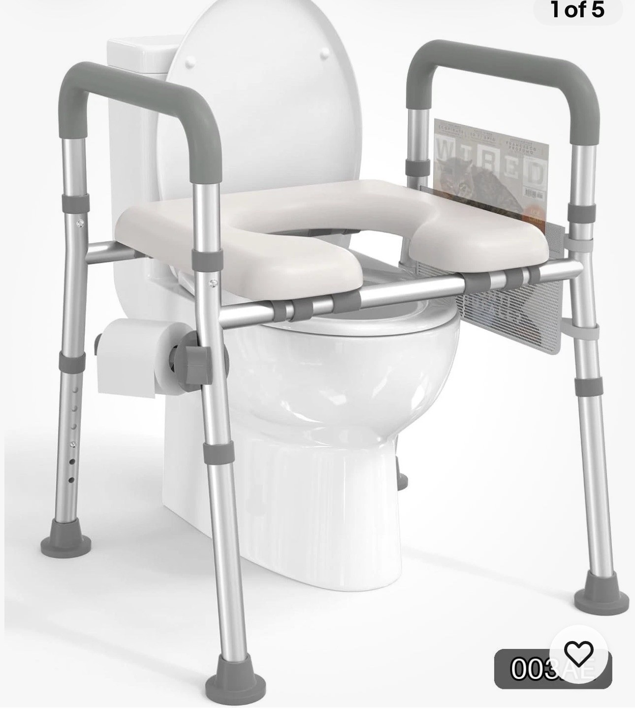 Raised Toilet Seat Riser HOMLAND Adjustable Padded 300 lb Open Box Inspected Raised Toilet Seat Riser HOMLAND Adjustable Padded 300 lb Open Box Inspected