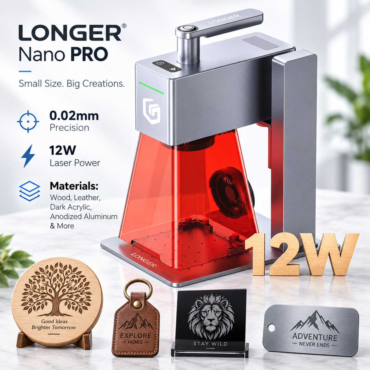 LONGER Nano Pro 12W Portable Laser Engraver,High-Speed Galvo Engraving Machine🔥 LONGER Nano Pro 12W Portable Laser Engraver,High-Speed Galvo Engraving Machine🔥