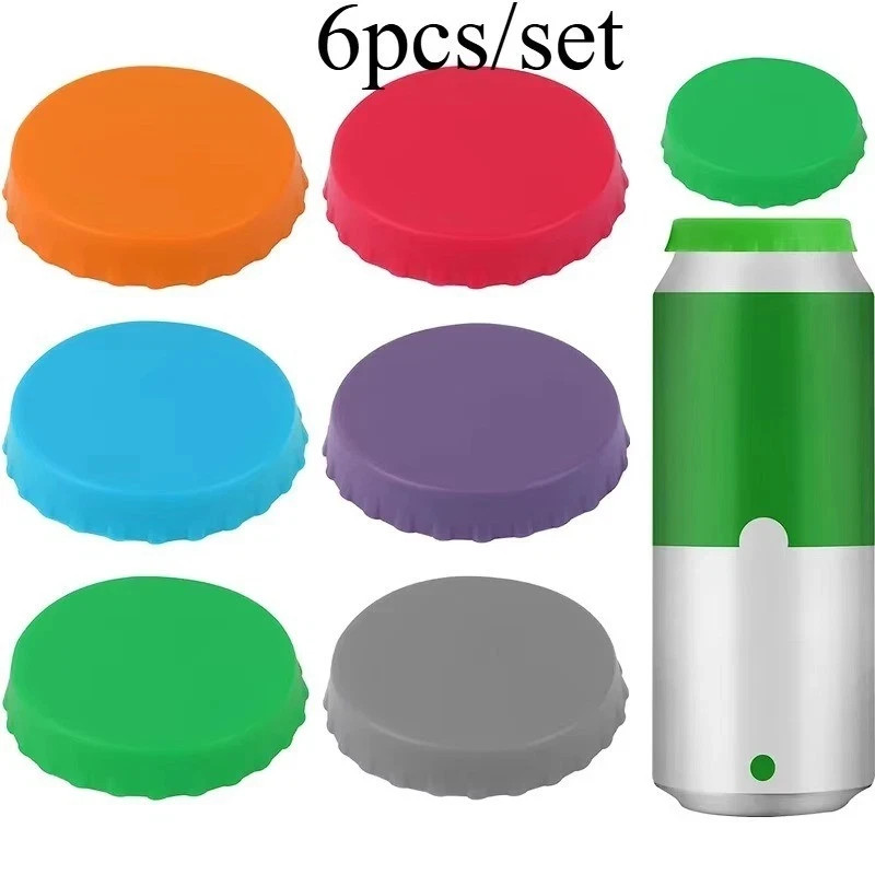 6X Silicone Soda Can Cover Top Lid Beer Beverage Juice Can Cover Drink Protector 6X Silicone Soda Can Cover Top Lid Beer Beverage Juice Can Cover Drink Protector