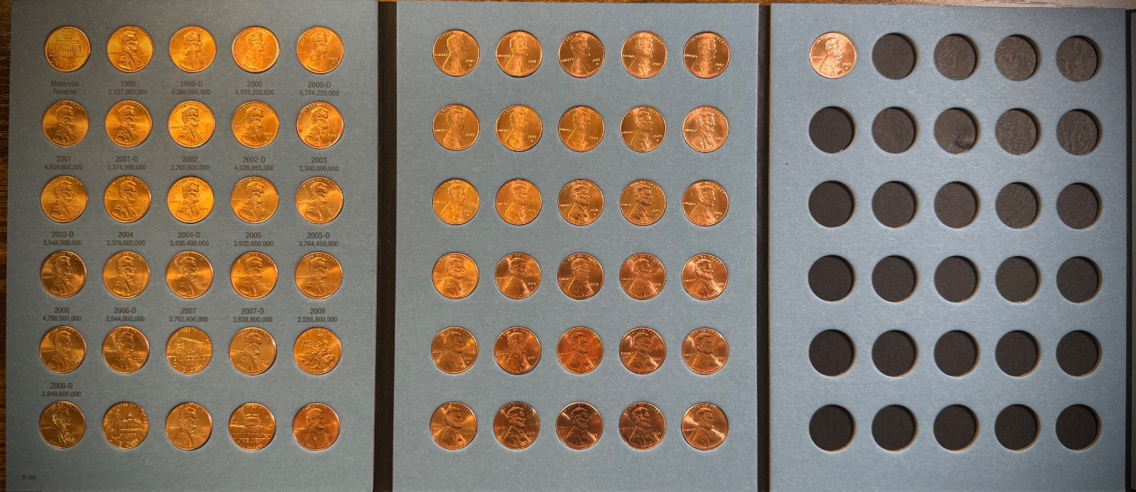 1999-2025 P D BU Lincoln Memorial Shield Cent Set In New Whitman Album 61 Coins