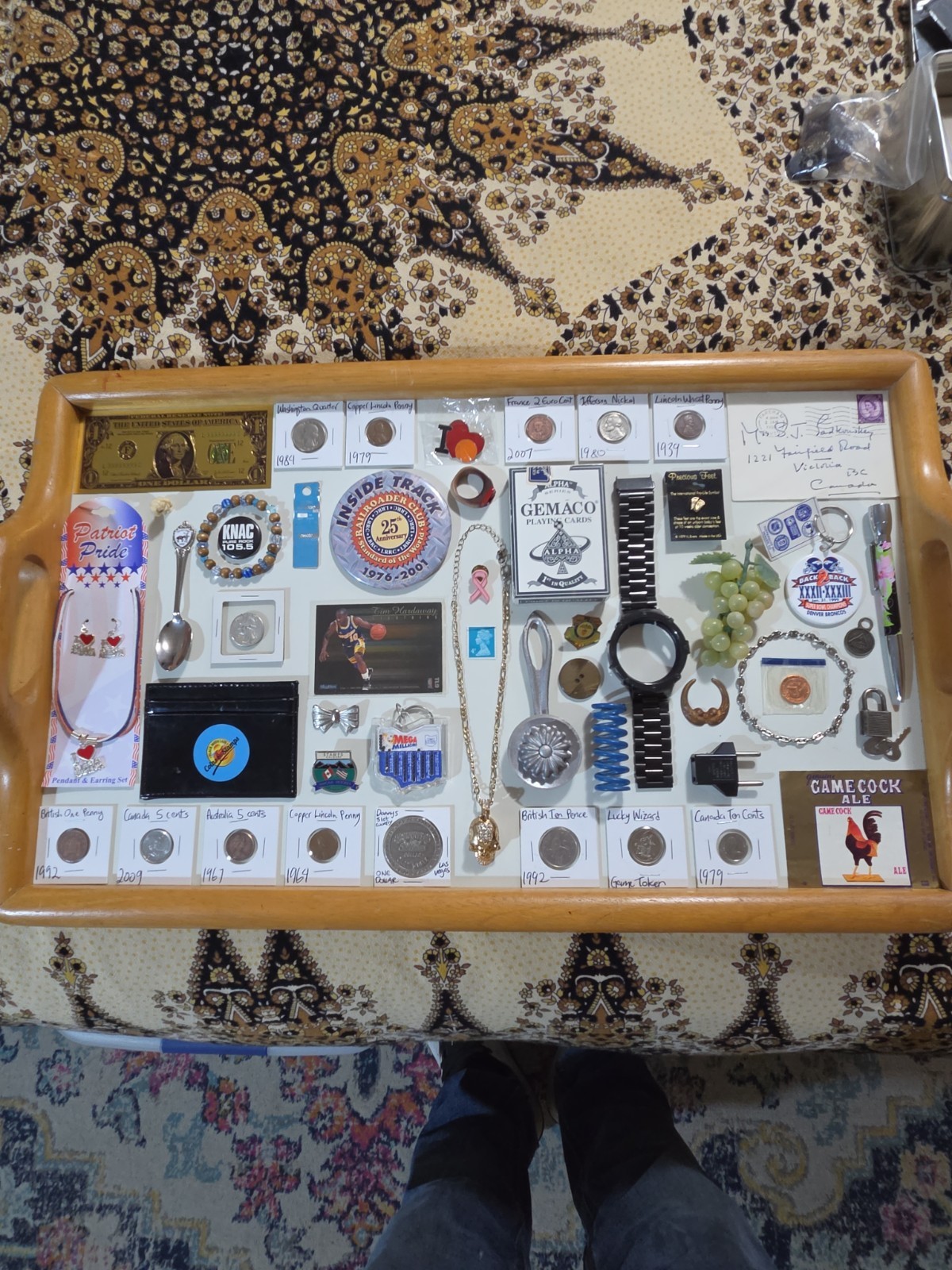 Vintage Junk Drawer With Coins, Jewlery, Real Silver, And More