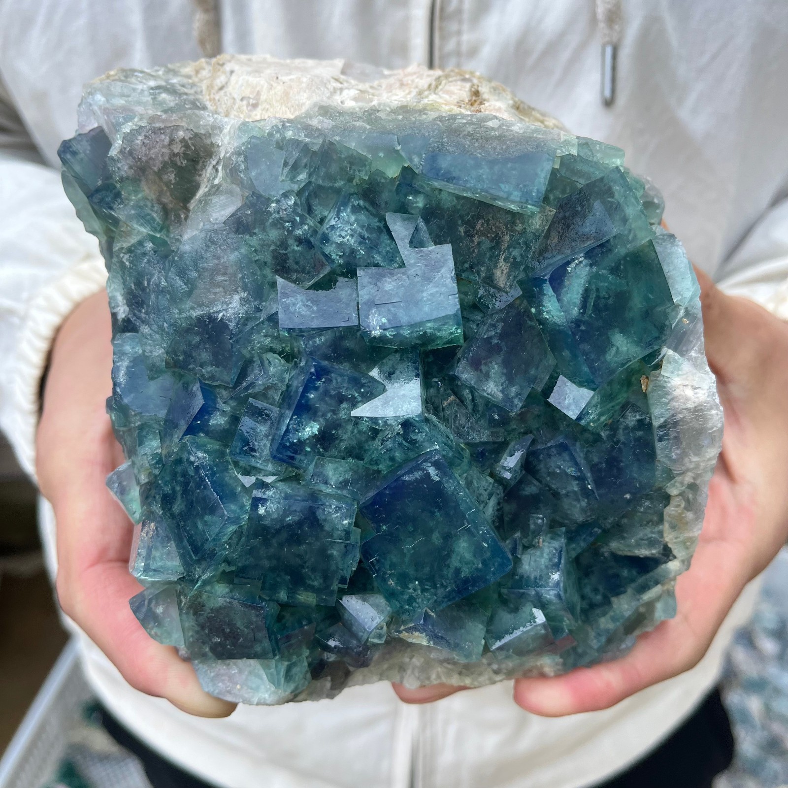 5.3lb Natural green fluorite crystal cluster rough specimen healing