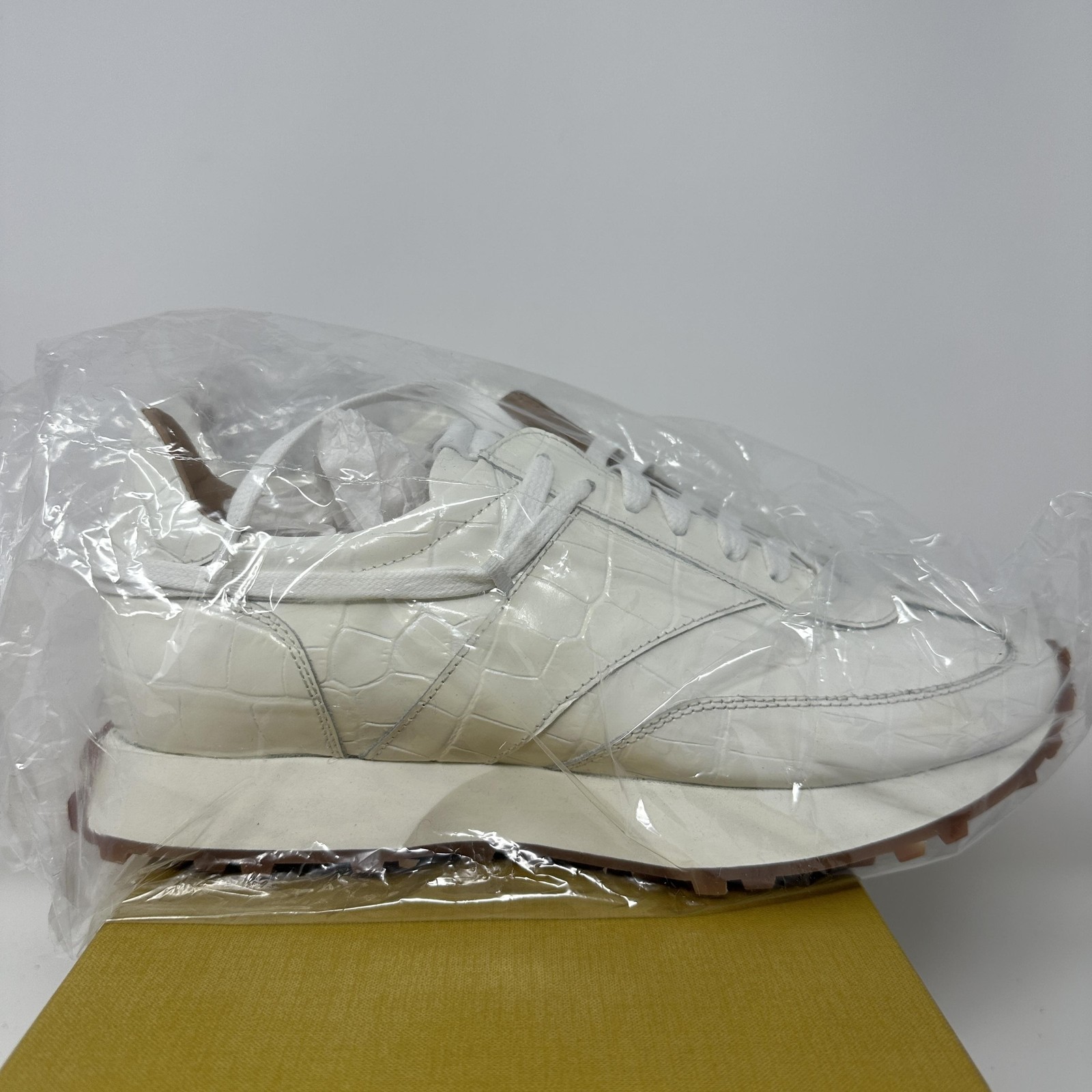 Rhude Croc Rhunner Shoes Mens Size 9 White Crocodile Pattern Leather Rare New