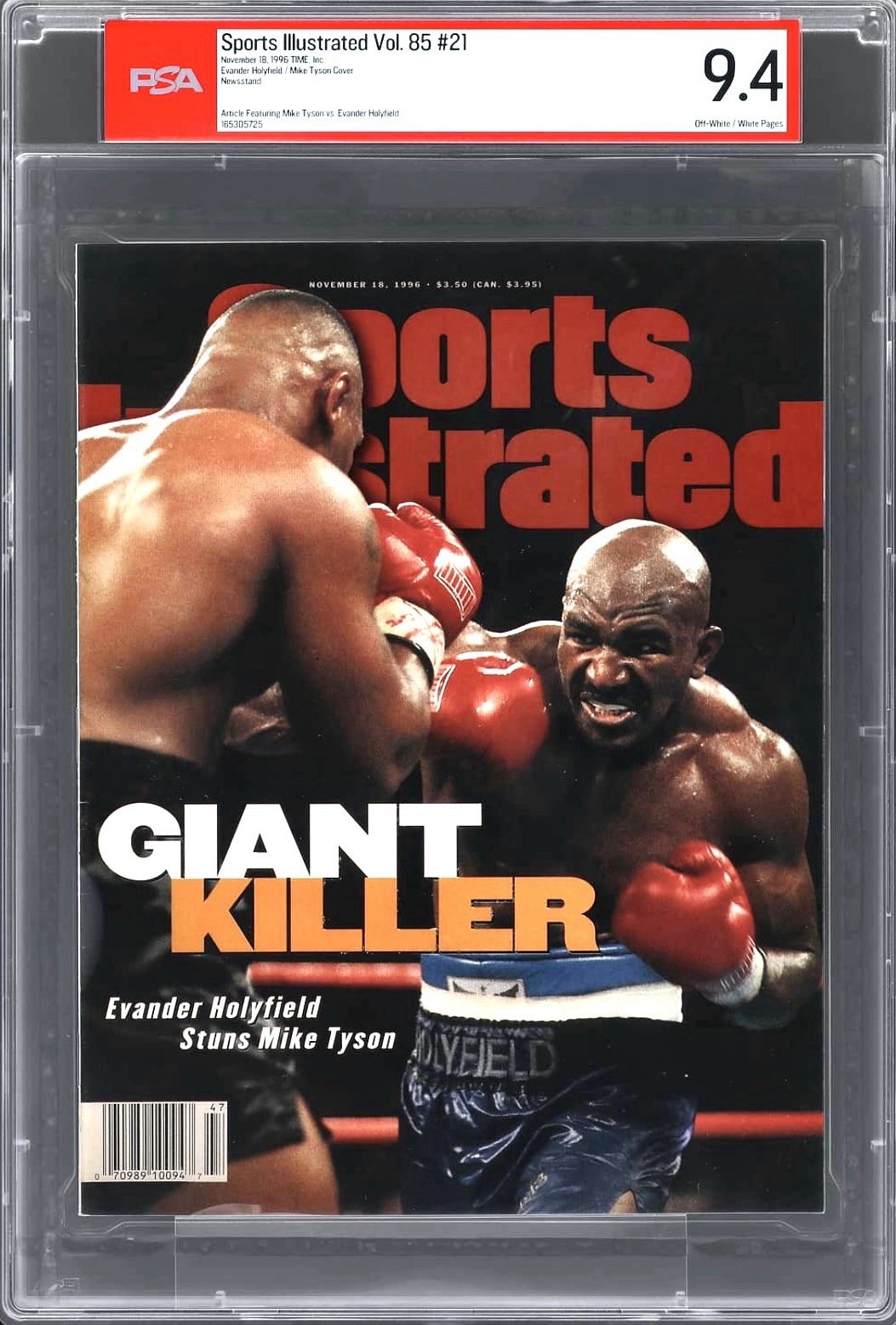 1996 Sports Illustrated - Mike Tyson vs. Evander Holyfield I - PSA 9.4 - Top Pop