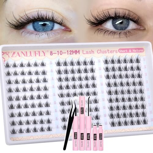 Natural Lash Clusters Kit 8-10-12mm Short Eyelash Clusters Kit Wispy Cluster Eye Natural Lash Clusters Kit 8-10-12mm Short Eyelash Clusters Kit Wispy Cluster Eye