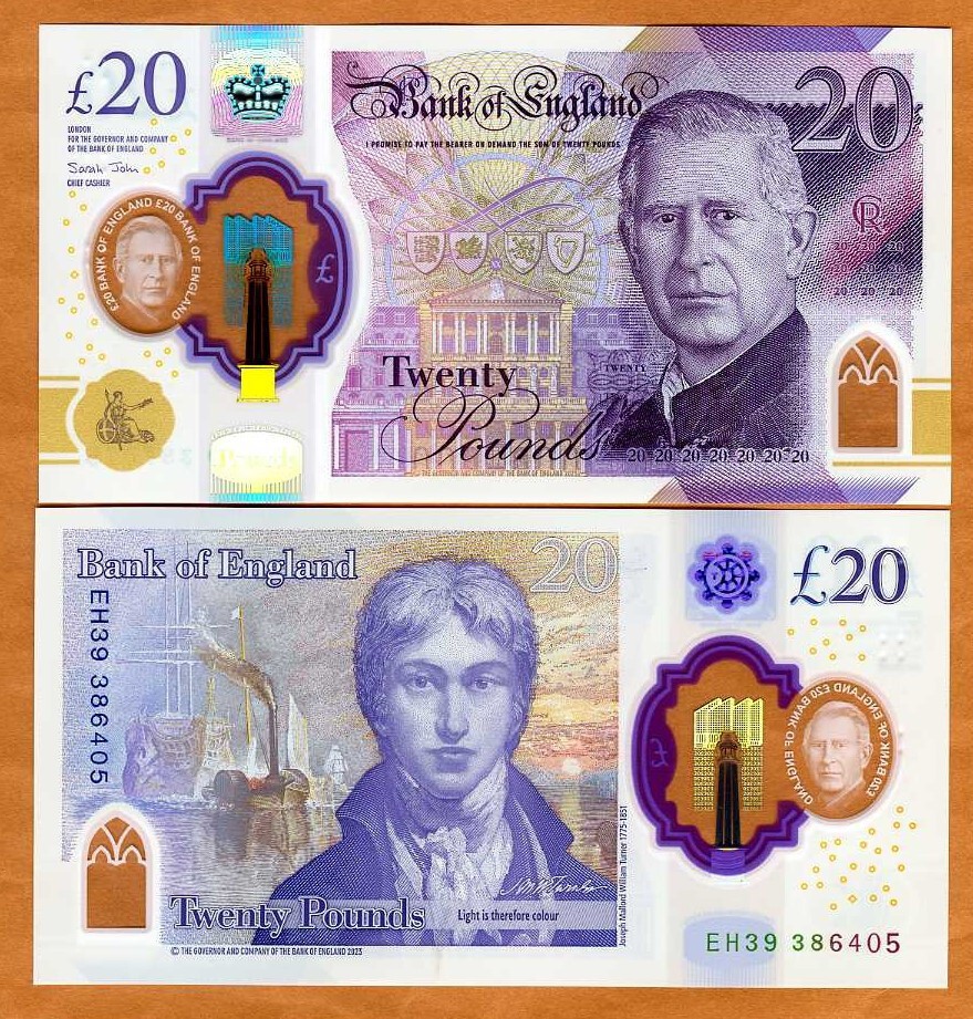 Great Britain 20 pounds, 2023 (2024), P-400a King Charles III UNC Polymer