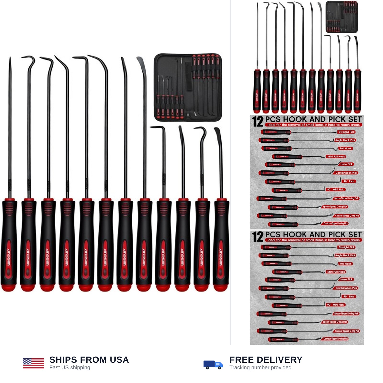WISEUP 12-Piece Pick and Hook Tools Set, Precision Automotive Pick Tool Set, ... WISEUP 12-Piece Pick and Hook Tools Set, Precision Automotive Pick Tool Set, ...