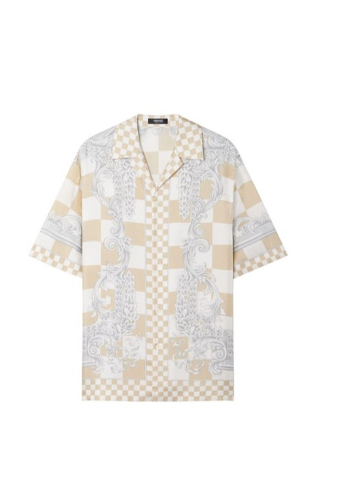 Versace Medusa Contrasto Button Down Cotton Shirt Size Large