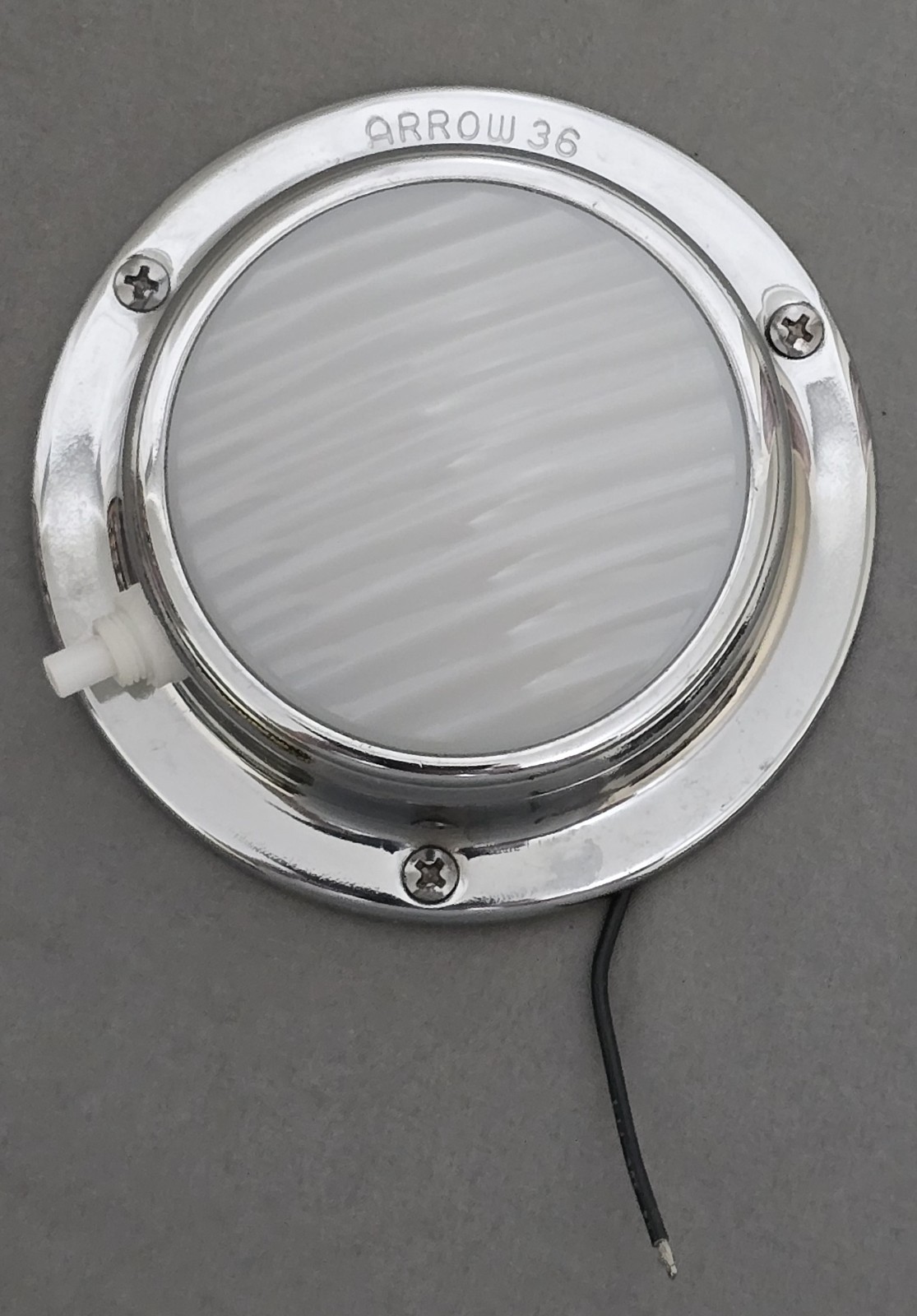 NOS Arrow 36 Chrome Base Compartment/Step Light, Frosted Polycarbonate Lens