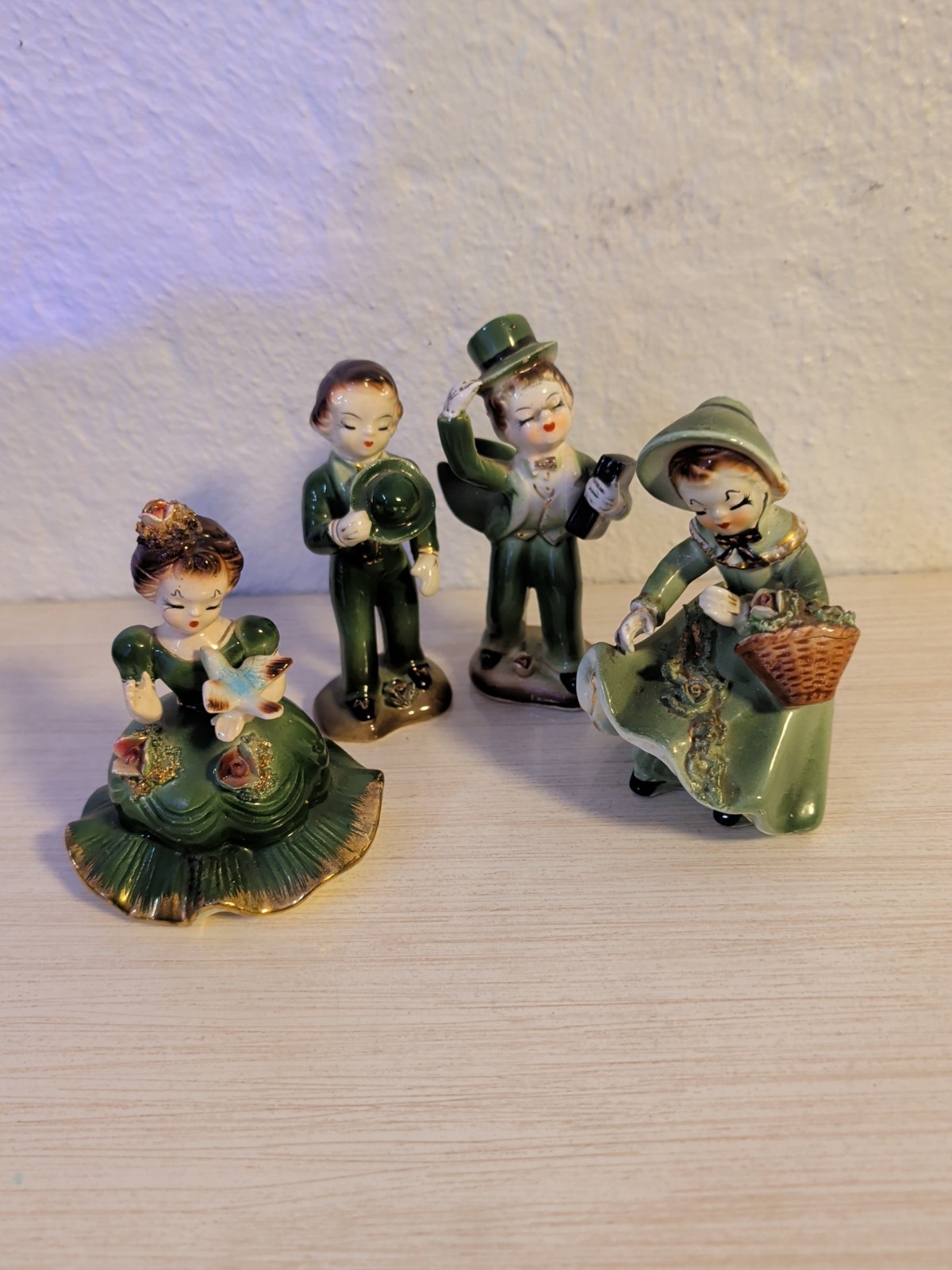 Vintage Artmark Japan  Porcelain Figurines, Lot Of 4