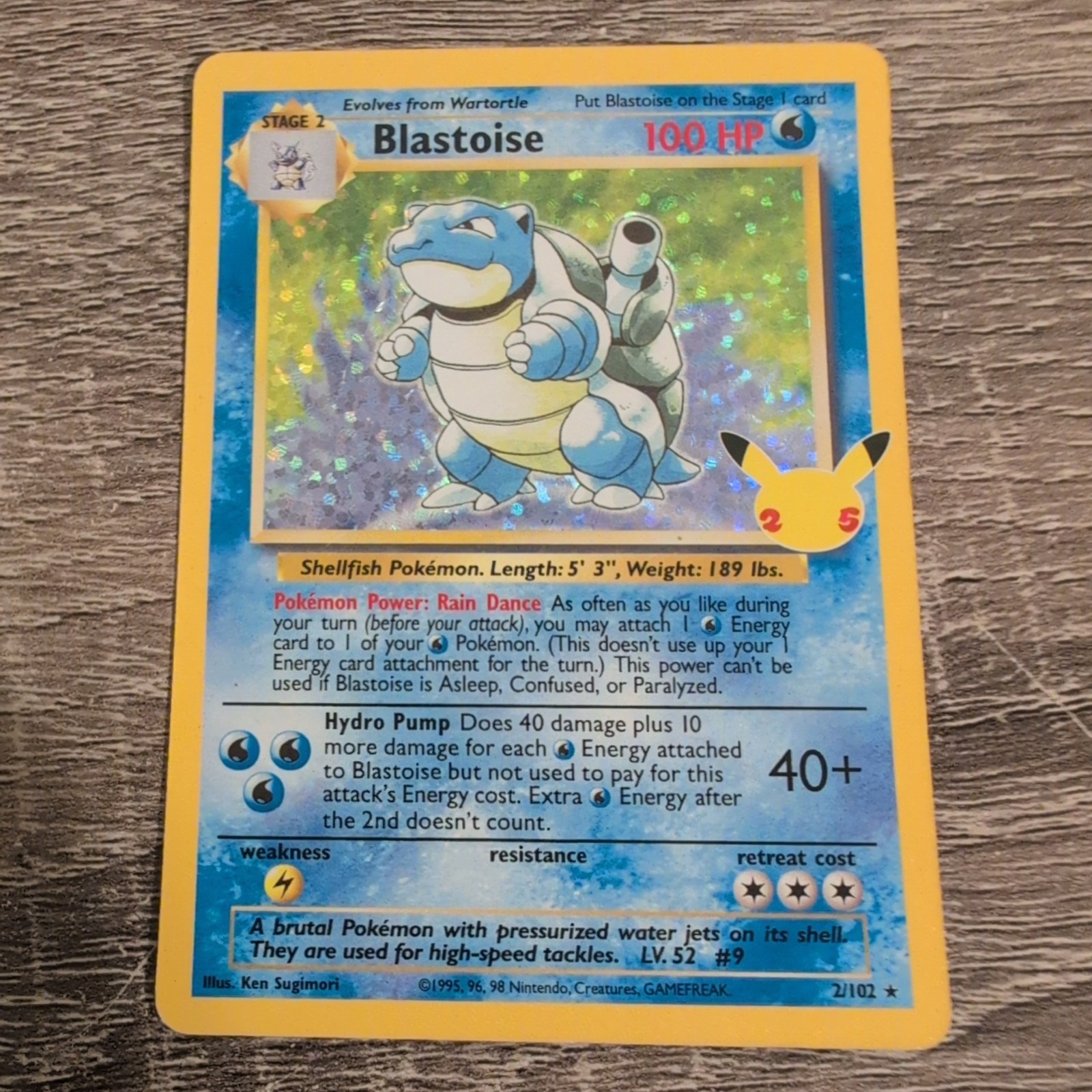 Blastoise 2/102 Celebrations: Classic Collection Holo Blastoise 2/102 Celebrations: Classic Collection Holo