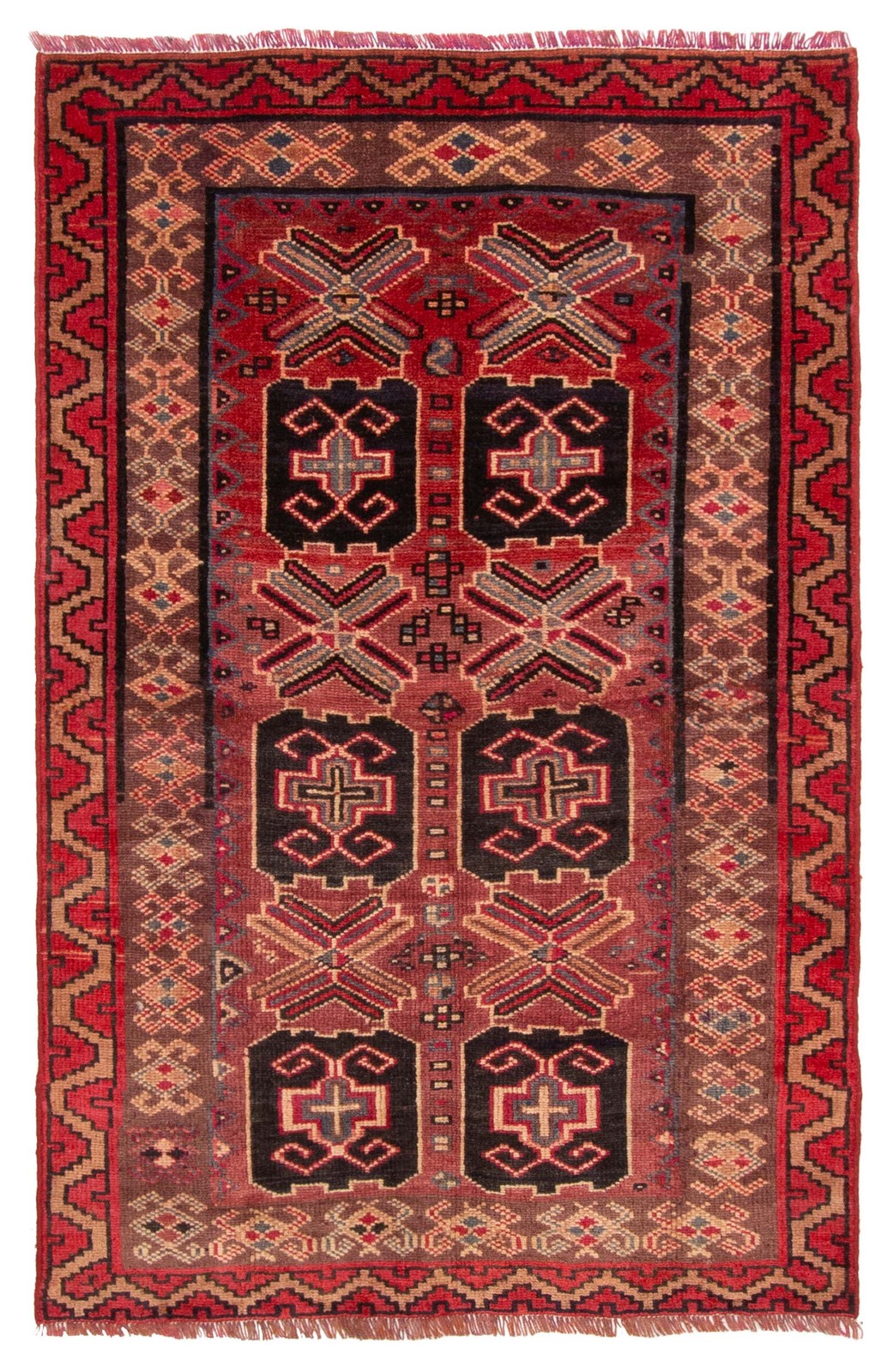 Vintage Hand-Knotted Area Rug 3'8