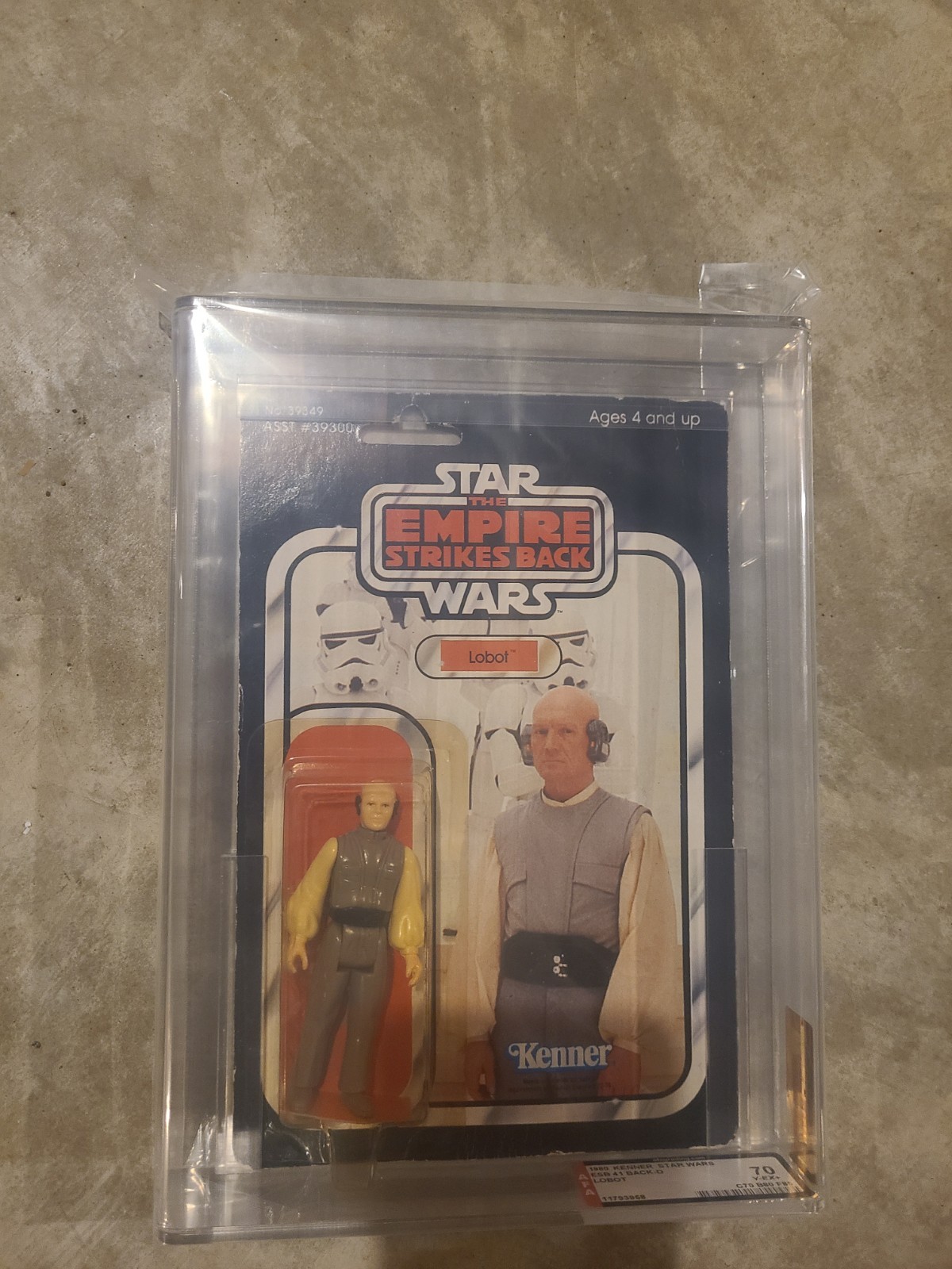 Vintage 1980 Kenner Star Wars ESB 41 Back-D Lobot MOC AFA 70