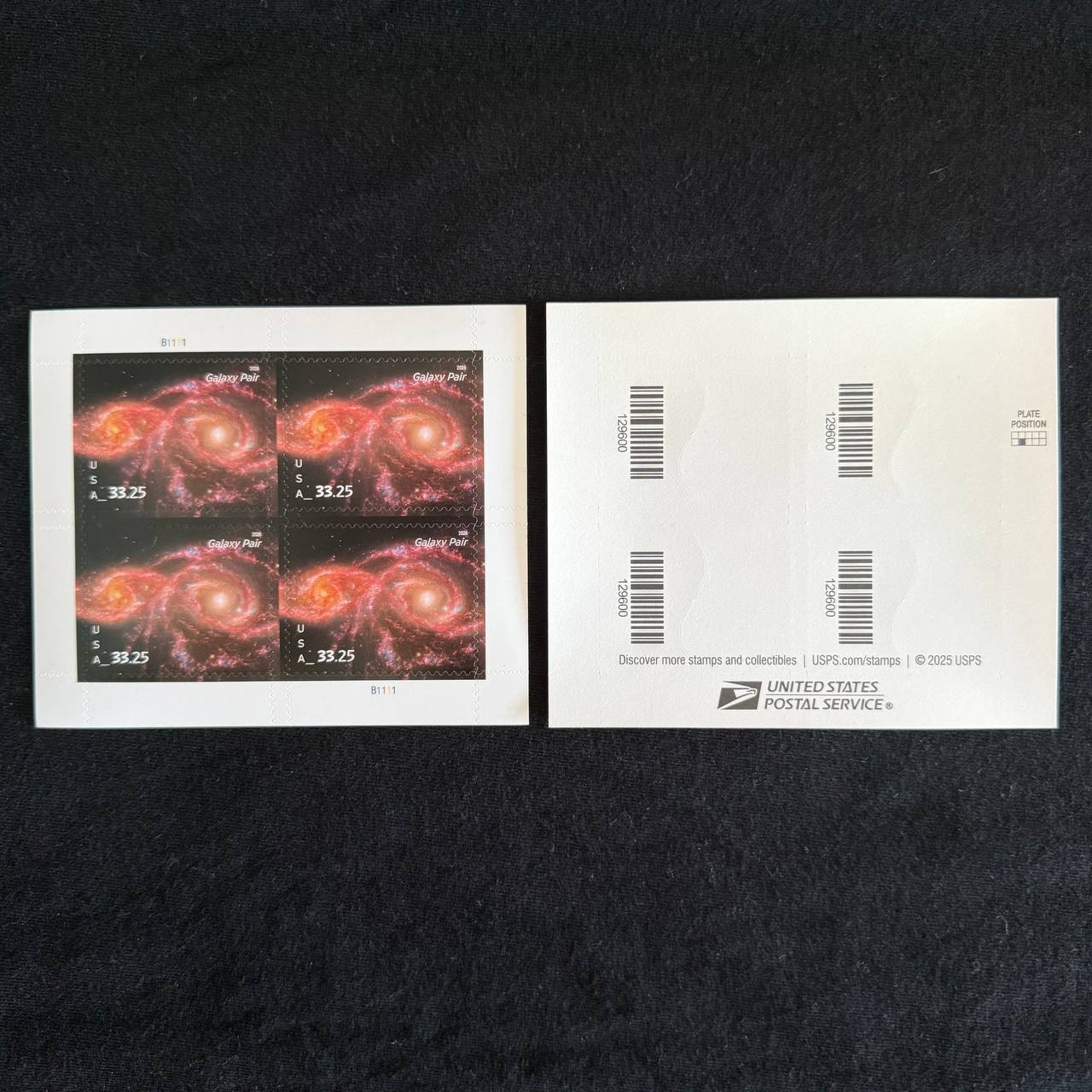 Galaxy Pair Priority Mail Express Stamps - Sheet of 4, Unused 2026