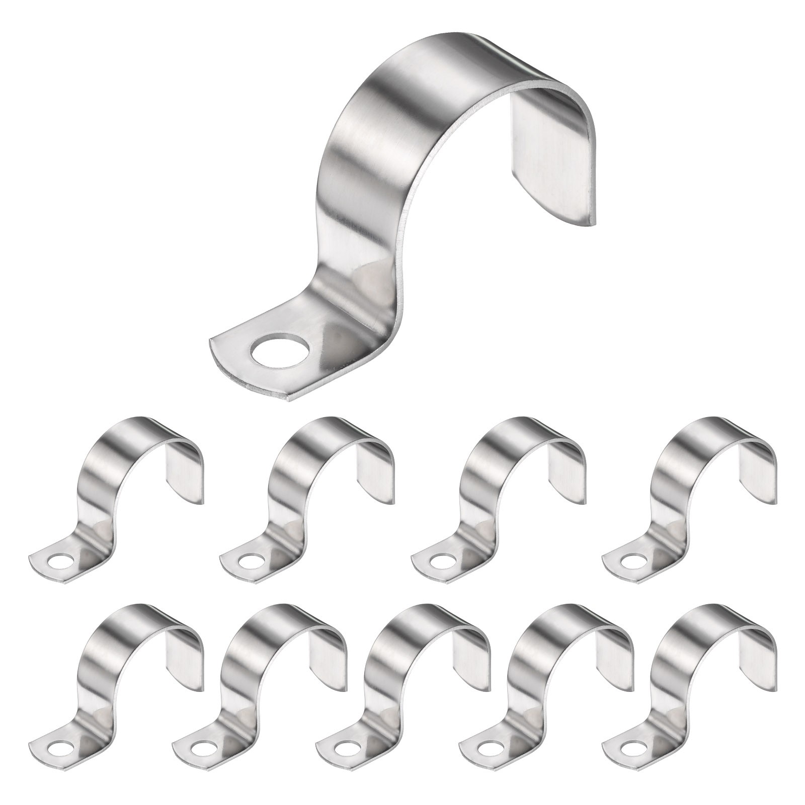 10Pcs, 32mm Pipe Strap 304 Stainless Steel Conduit Strap Silver 10Pcs, 32mm Pipe Strap 304 Stainless Steel Conduit Strap Silver