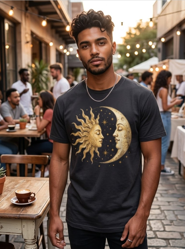 Vintage Sun And Moon Shirt Celestial Sun Moon T-Shirt Mystic Graphic Tee Vintage Sun And Moon Shirt Celestial Sun Moon T-Shirt Mystic Graphic Tee