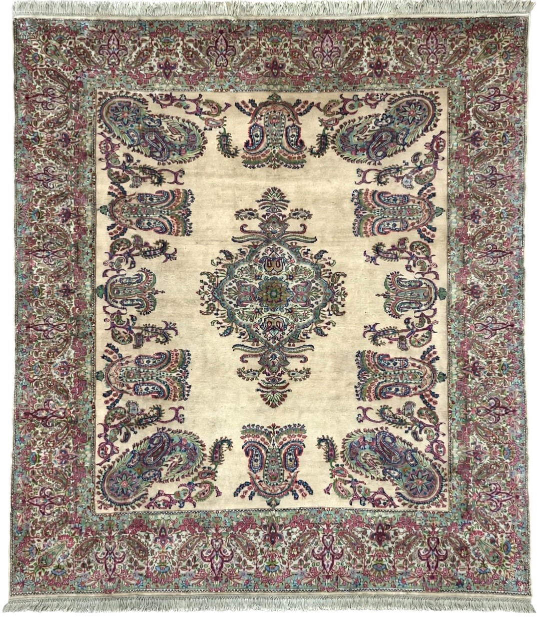 Vintage Antique Ravar Kirman 10x12 Hand Knotted Wool Oriental Area Rug Signed