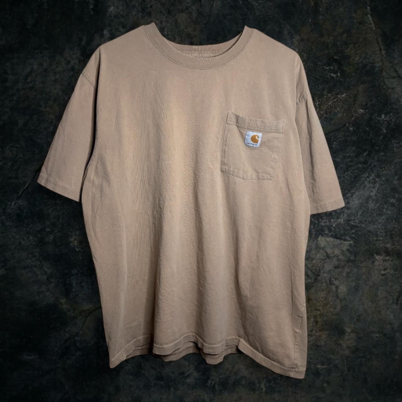 Carhartt Men\'s Tan and Brown T-shirt Carhartt Men\'s Tan and Brown T-shirt