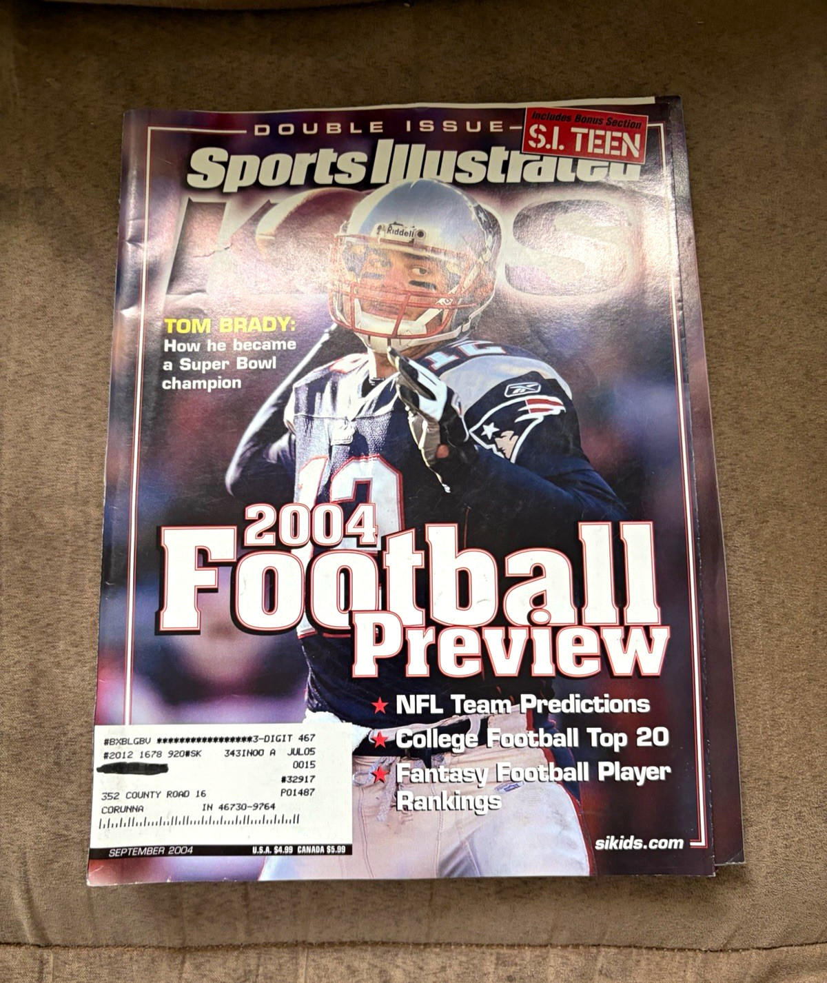 Sports Illustrated for Kids Sept 2004 Vol 16 No 9 Football Preview Tom Brady