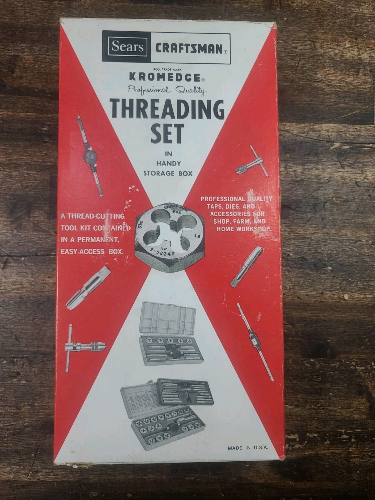NOS unused Vintage Sears Craftsman 9-5206 Kromedge Threading Tool Set NOS unused Vintage Sears Craftsman 9-5206 Kromedge Threading Tool Set