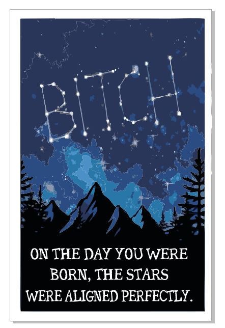 Birthday Card Funny Birthday Card Stars GC28 Birthday Card Funny Birthday Card Stars GC28
