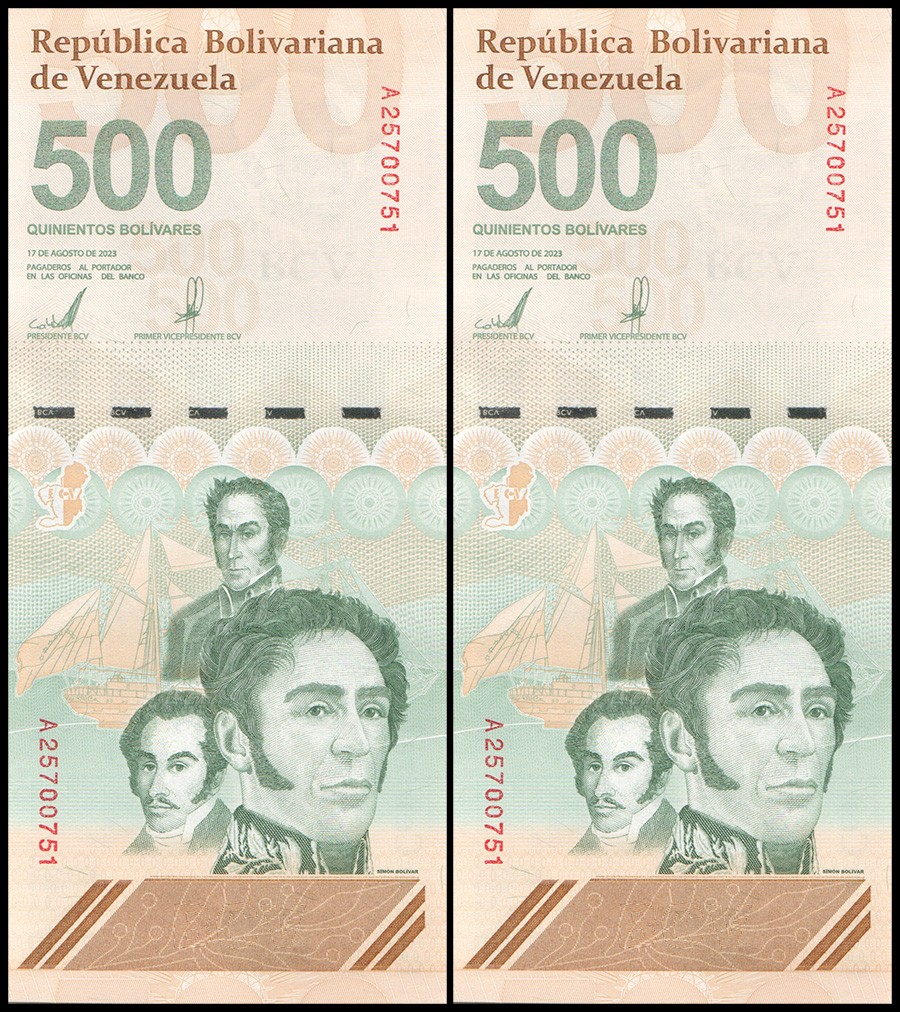 VENEZUELA 500 DIGITALES 2 banknotes 2023-2025 UNC 500million bolivars USA SELLER VENEZUELA 500 DIGITALES 2 banknotes 2023-2025 UNC 500million bolivars USA SELLER