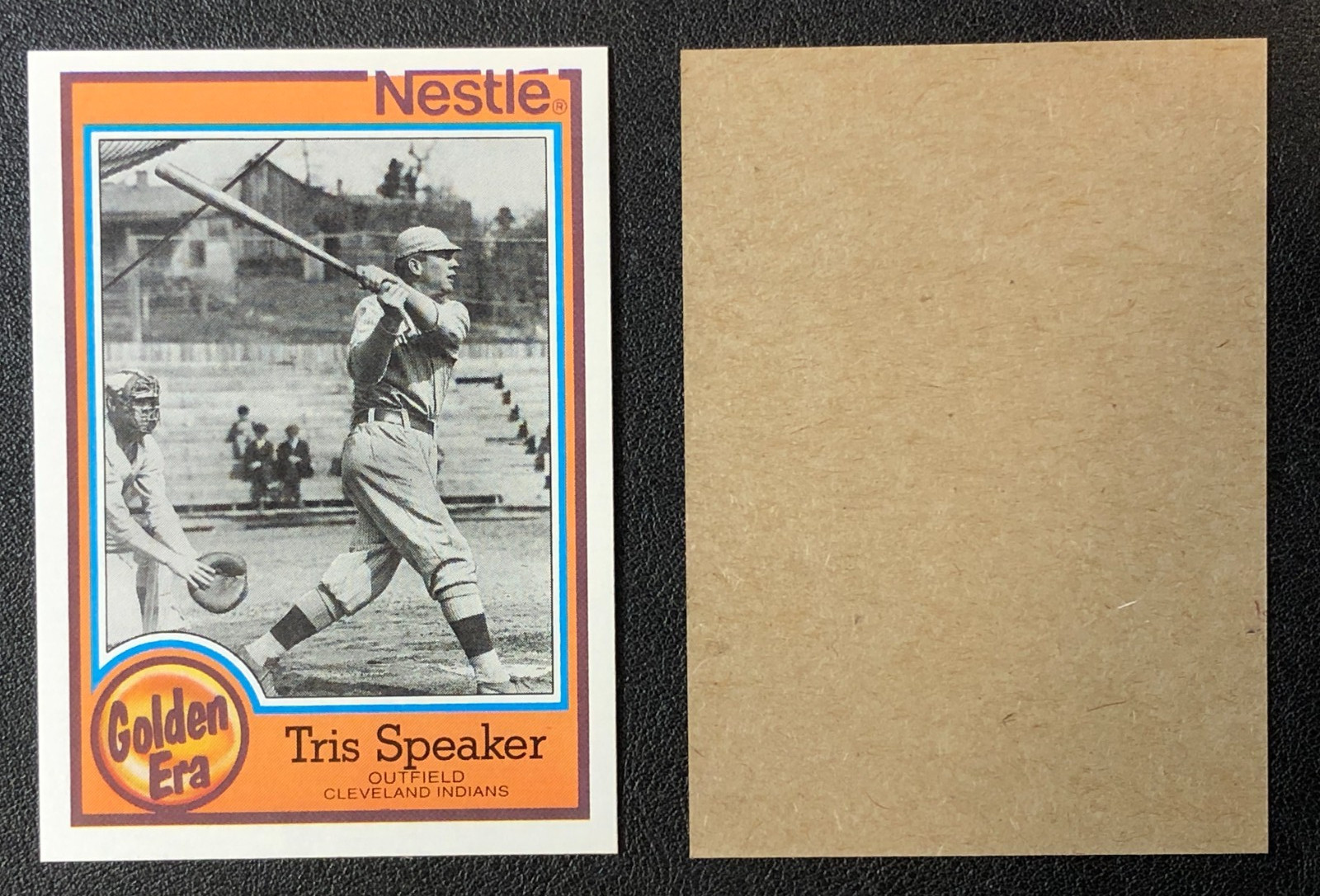 ULTRA RARE Tris Speaker 1987 Nestle Topps Baseball Card ERROR BLANK BACK