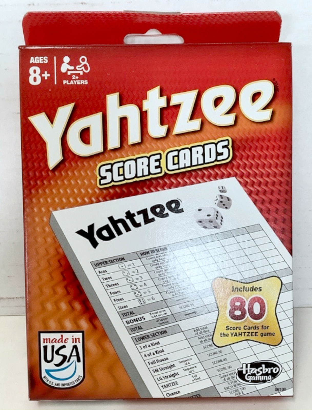 NEW Hasbro Gaming 06100 Yahtzee Game Score Pads 80 Sheets NEW Hasbro Gaming 06100 Yahtzee Game Score Pads 80 Sheets